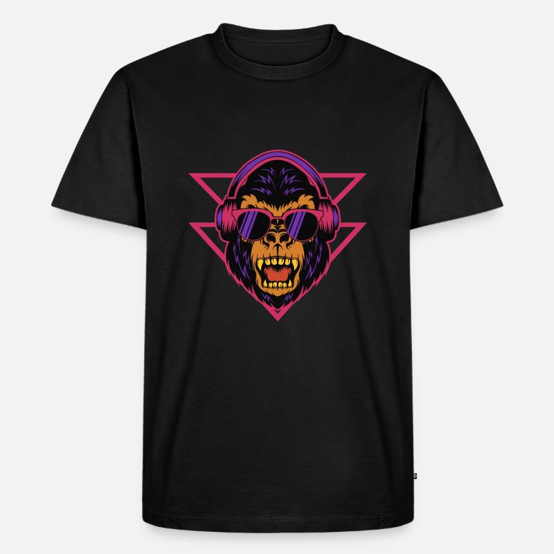 Gorilla DJ - Männer Premium Bio T-Shirt - Schwarz