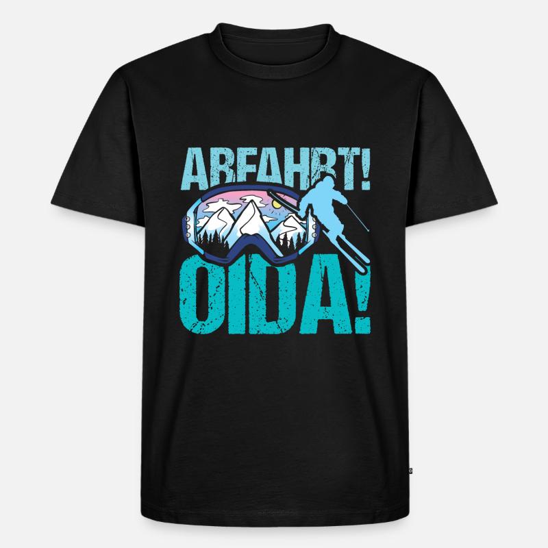 Abfahrt Ski - Männer Premium Bio T-Shirt - Schwarz