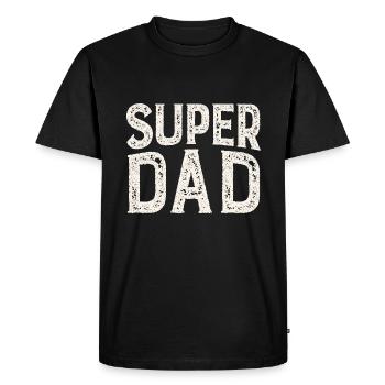 Super Dad - Men's Premium Organic T-Shirt - black - Front - Nico (187cm)