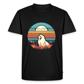 Shetland Sheepdog Vintage Sunset - Men's Premium Organic T-Shirt - black - Front - Nico (187cm)