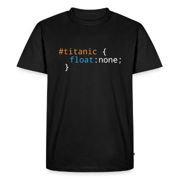 Css Puns - Titanic - Men's Premium Organic T-Shirt - black - Front - Nico (187cm)