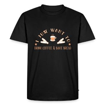 Cuisson du pain Boulangers Boulangers Cuisson du levain - T-shirt Premium bio Homme - noir - Devant - Nico (187cm)