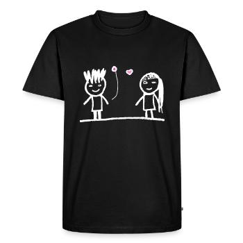 Joyeuse Saint-Valentin Couple Cadeau de Saint-Valentin Amour - T-shirt Premium bio Homme - noir - Devant - Nico (187cm)