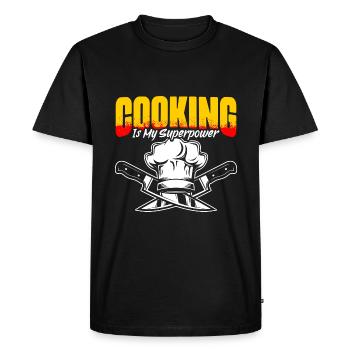 Humour culinaire drôle avec super-pouvoir pour - T-shirt Premium bio Homme - noir - Devant - Nico (187cm)