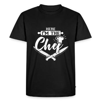 I m the chef cadeau cool chef cuisinier - T-shirt Premium bio Homme - noir - Devant - Nico (187cm)