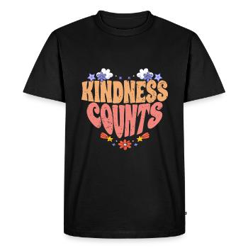 Kindness Counts Motivational Spreading Kindness To - Men's Premium Organic T-Shirt - black - Front - Nico (187cm)