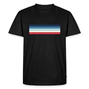 Retro stripe design in vintage colors - Men's Premium Organic T-Shirt - black - Front - Nico (187cm)
