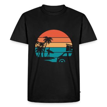 surf surfeur surfing cadeau sport surf homme femme - T-shirt Premium bio Homme - noir - Devant - Nico (187cm)