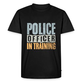 Vintage Police Officer In Training For A Future - Men's Premium Organic T-Shirt - black - Front - Nico (187cm)