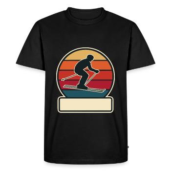 Skiing can be personalized - Men's Premium Organic T-Shirt - black - Front - Nico (187cm)