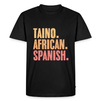 Retro Taino African Spanish For Boricua Latino - Men's Premium Organic T-Shirt - black - Front - Nico (187cm)