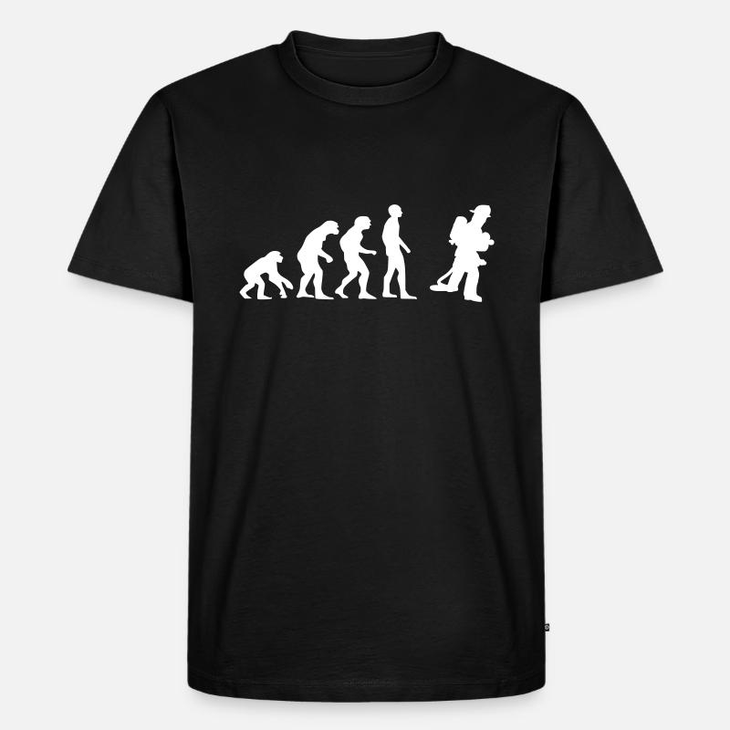 evolution Feuerwehrmann - Männer Premium Bio T-Shirt - Schwarz