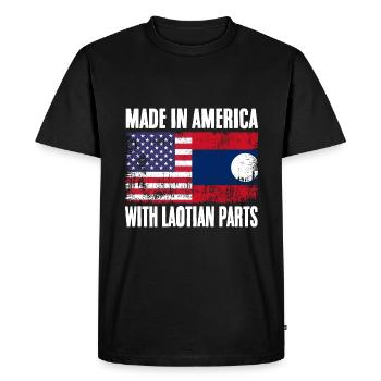 Made In America Vintage Half American Half Laotian - Men's Premium Organic T-Shirt - black - Front - Nico (187cm)
