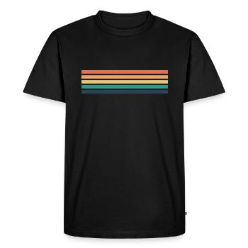 Design rétro à rayures dans des couleurs vintage - T-shirt Premium bio Homme - noir - Devant - Nico (187cm)