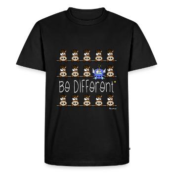 Licorne Bleu - Be Different, WT - T-shirt Premium bio Homme - noir - Devant - Nico (187cm)