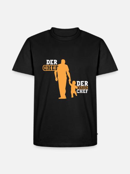 Der Chef der wahre Chef - Männer Premium Bio T-Shirt - Schwarz