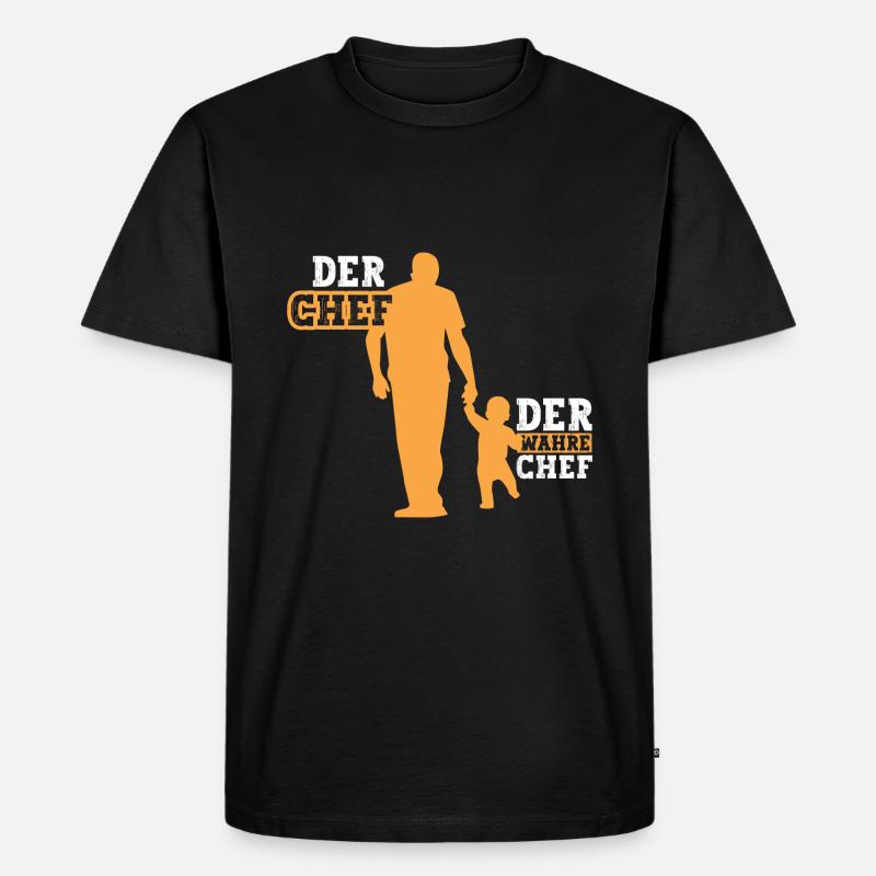 Der Chef der wahre Chef - Männer Premium Bio T-Shirt - Schwarz
