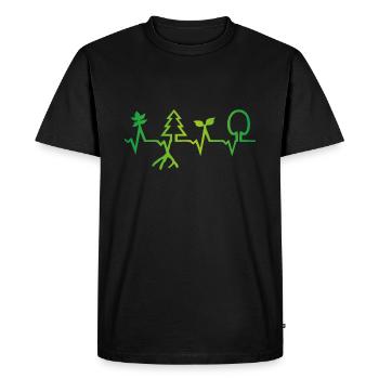 Nature Heartbeat - T-shirt Premium bio Homme - noir - Devant - Nico (187cm)
