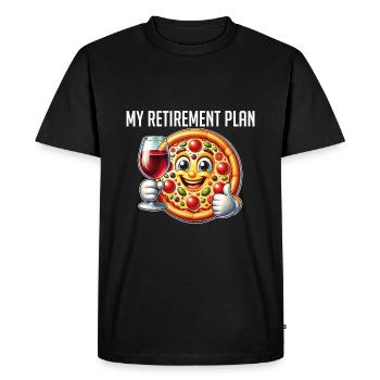 Pizza Retirement Plan Fun Pizza - Men's Premium Organic T-Shirt - black - Front - Nico (187cm)