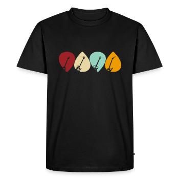Conception de médiator pour guitaristes dans un style rétro - T-shirt Premium bio Homme - noir - Devant - Nico (187cm)