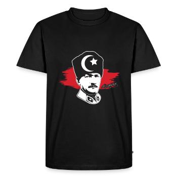 Portrait classique de Mustafa Kemal Atatürk pour un - T-shirt Premium bio Homme - noir - Devant - Nico (187cm)