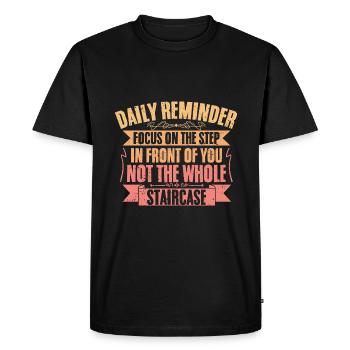 Rappel quotidien Affirmation inspirante A - T-shirt Premium bio Homme - noir - Devant - Nico (187cm)