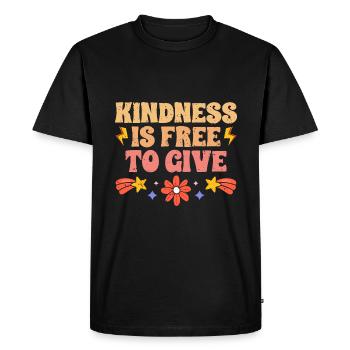 La gentillesse motivationnelle est libre de donner - T-shirt Premium bio Homme - noir - Devant - Nico (187cm)