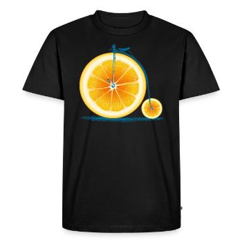 Orange vintage vieux vélo avec rétro cycle Cadre - T-shirt Premium bio Homme - noir - Devant - Nico (187cm)