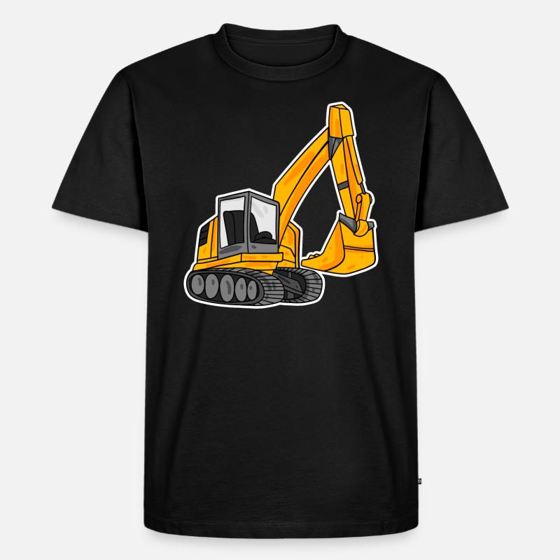 Löffelbagger Ausgräber Bagger - Männer Premium Bio T-Shirt - Schwarz