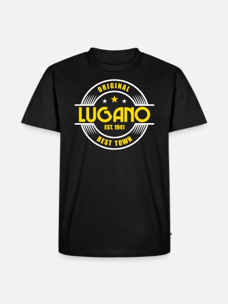 Lugano - Männer Premium Bio T-Shirt - Schwarz