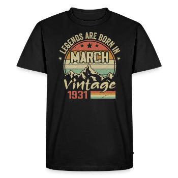 Les Légendes Sont Nées En Mars 1931 Cadeau Vintage - T-shirt Premium bio Homme - noir - Devant - Nico (187cm)