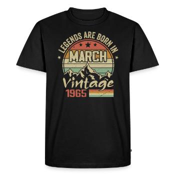Les Légendes Sont Nées En Mars 1965 Cadeau Vintage - T-shirt Premium bio Homme - noir - Devant - Nico (187cm)