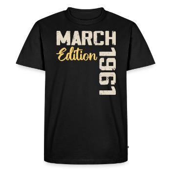 Mars 1961 Cadeau Anniversaire Mars 1961 - T-shirt Premium bio Homme - noir - Devant - Nico (187cm)