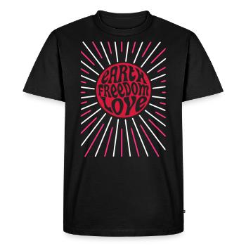 Terre - Liberté - Amour 3C - T-shirt Premium bio Homme - noir - Devant - Nico (187cm)