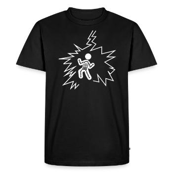 éclair - T-shirt Premium bio Homme - noir - Devant - Nico (187cm)