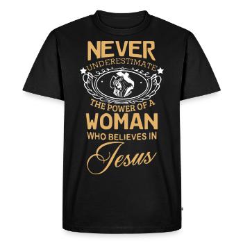 Jésus - T-shirt Premium bio Homme - noir - Devant - Nico (187cm)