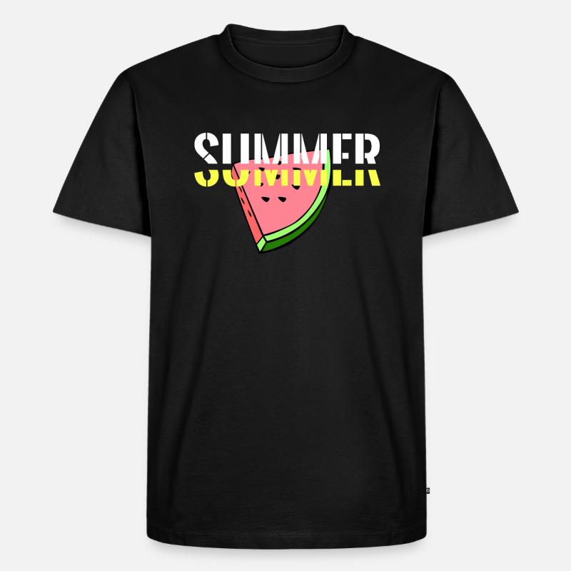 Sommer Melone - Männer Premium Bio T-Shirt - Schwarz