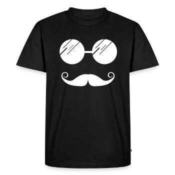 Lunettes de soleil hippster avec moustache - T-shirt Premium bio Homme - noir - Devant - Nico (187cm)