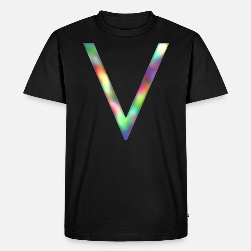 V - Buchstabe INITIALE - Männer Premium Bio T-Shirt - Schwarz