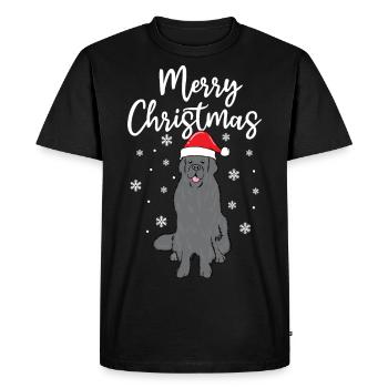 Christmas Merry Christmas Dog Newfoundlander - Men's Premium Organic T-Shirt - black - Front - Nico (187cm)