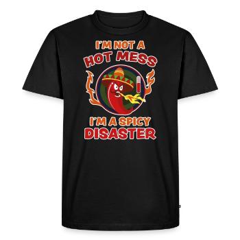 Pepperoni Drôle Dire Chili Heat Cadeau - T-shirt Premium bio Homme - noir - Devant - Nico (187cm)