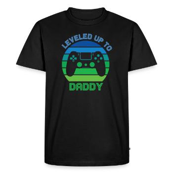 Nivelé jusqu’à papa - T-shirt Premium bio Homme - noir - Devant - Nico (187cm)