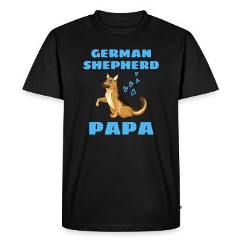 Dogs Papa Gift Father's Day German Shepherd - Men's Premium Organic T-Shirt - black - Front - Nico (187cm)