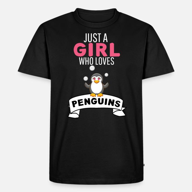 Antarktis Tier Mädchen Geschenkidee Pinguin - Männer Premium Bio T-Shirt - Schwarz