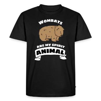 Les Wombats sont mon animal spirituel Wombat - T-shirt Premium bio Homme - noir - Devant - Nico (187cm)