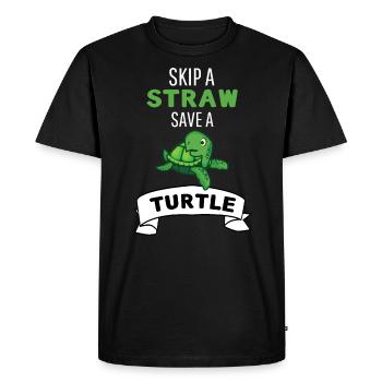 Ocean Animal Gift Save a Turtle - Men's Premium Organic T-Shirt - black - Front - Nico (187cm)