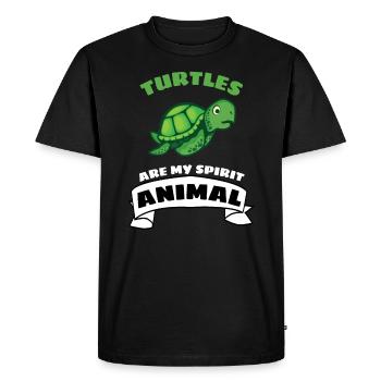 Les tortues sont mon animal spirituel - T-shirt Premium bio Homme - noir - Devant - Nico (187cm)