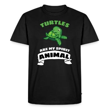 Créature marine Océan Animal Cadeau Tortue Mignonne - T-shirt Premium bio Homme - noir - Devant - Nico (187cm)