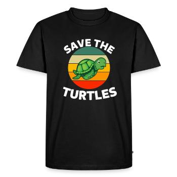 Militant des droits des animaux Ocean Animal Gift Retro Turtle - T-shirt Premium bio Homme - noir - Devant - Nico (187cm)