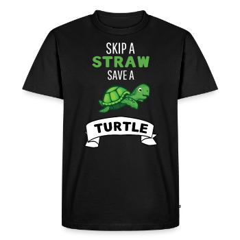 Créature marine Océan Animal Cadeau Tortue - T-shirt Premium bio Homme - noir - Devant - Nico (187cm)